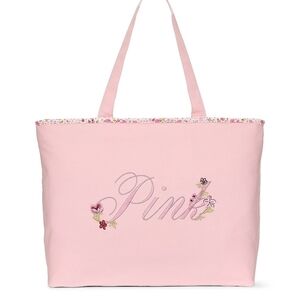 PINK Victoria's Secret Blush Tote with Embroidered Flowers